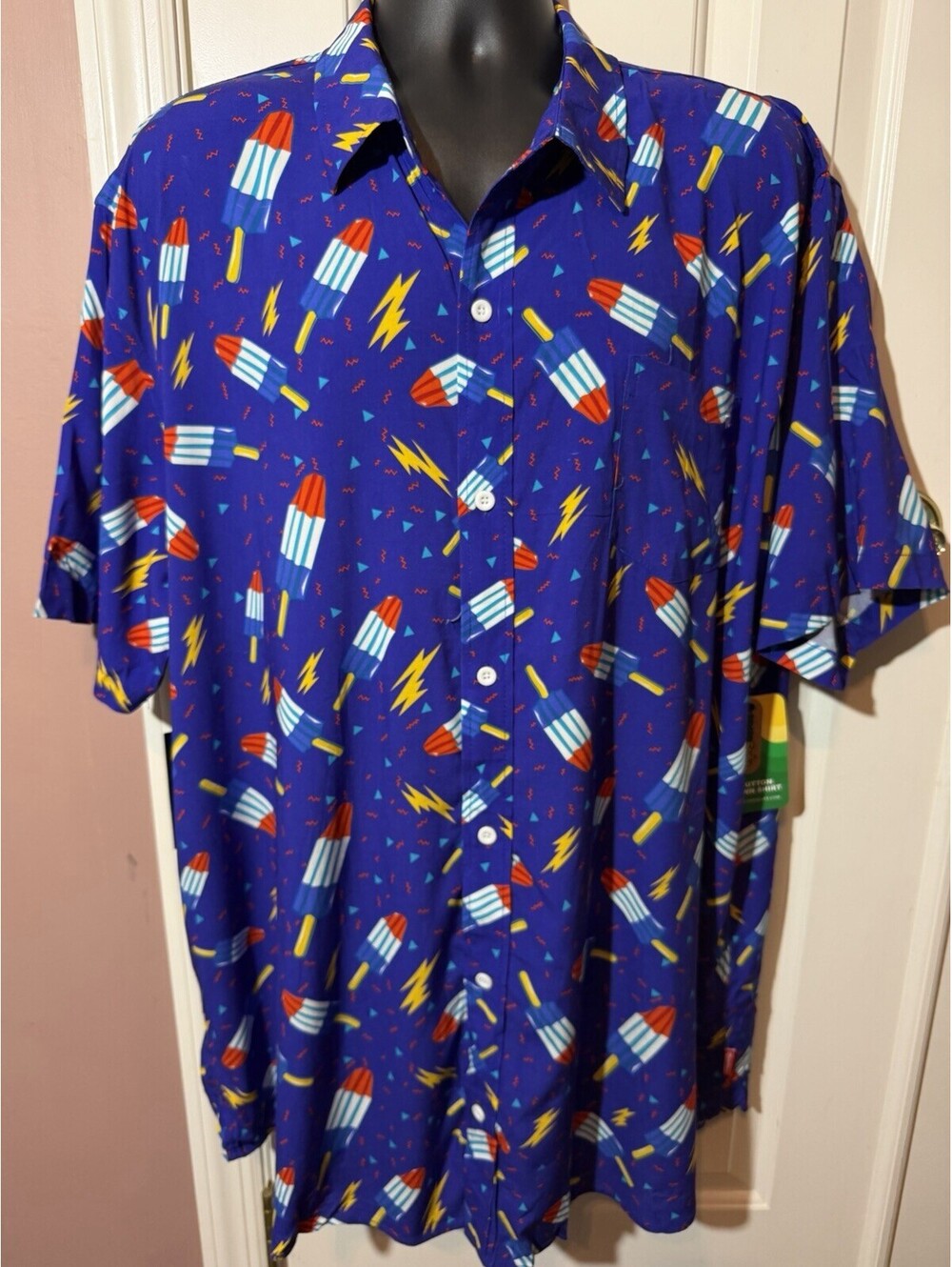 Tipsy Elves The Grand Finale Button Down Shirt Mens 3XL Popsicles Fireworks New